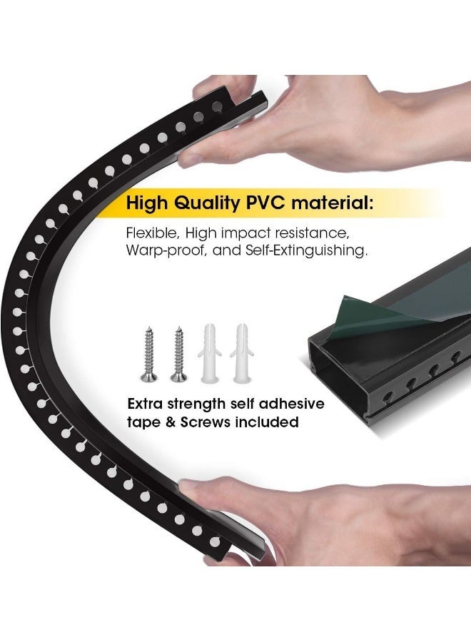 STAGEEK Cable Ducting Cable Tidy PVC Self-Adhesive Cable Management Panel, Cable Organizer, 9 x 39 cm, Length 3.5 m, Black - Image 4